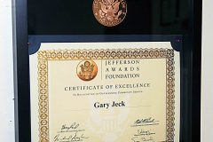 Amtech Auto Care Center, Gary Jeck's Jefferson Awards Foundation Certificate