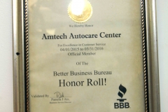 Amtech Auto Care Center, Better Business Bureau Honor Roll